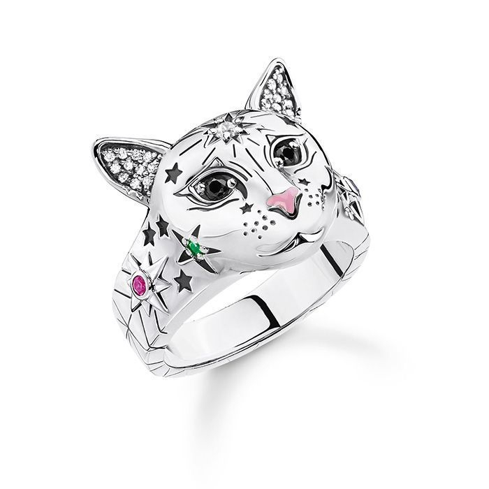 Thomas sabo black best sale cat ring